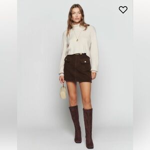 Reformation Elia Patch Pocket Corduroy Mini Skirt